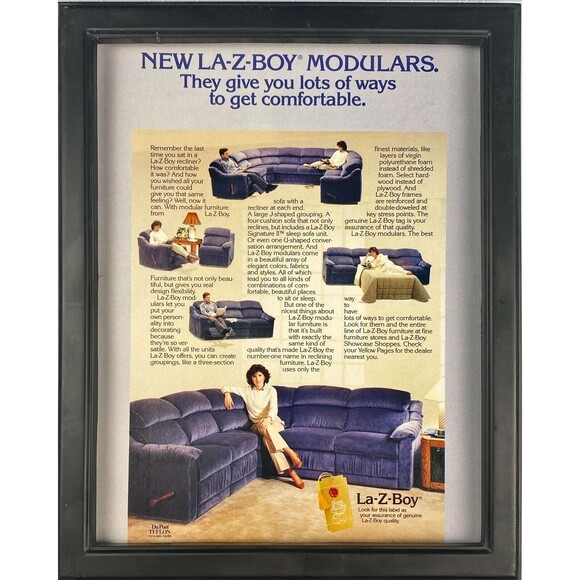 La-Z-Boy Furniture Modulars "Lots of Ways to get Comfortable" Vtg Print Ad 1986 - Picture 3 of 3